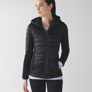 Lululemon‎ Women's Black Down For A Run Padded Winter Hooded Puffer Jacket Sz 6